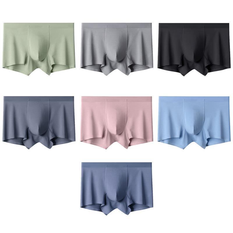 Men's 60S Modal Seamless Breathable Morandi Mulberry Silk Antibacterial Underwear - 3-Pack