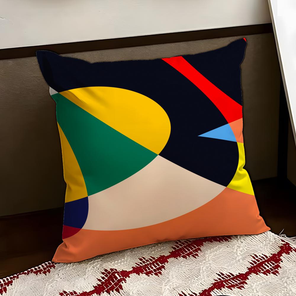 Abstract Curve Colors Cushion Cover Reversible Soft Durable Pillow Cover Home  Car MultiScene Use for Daily Comfort