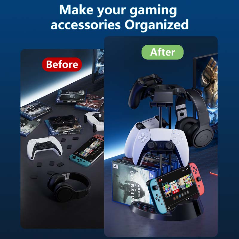 Handheld Game Controller Holder for Steam Deck Switch Rog Ally Playstation Portal Gamepad Stand Mount Game Organizer Bracket