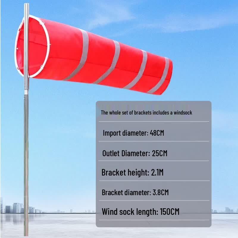 Outdoor Windsock Pole & Reflective Wind Indicator Kit