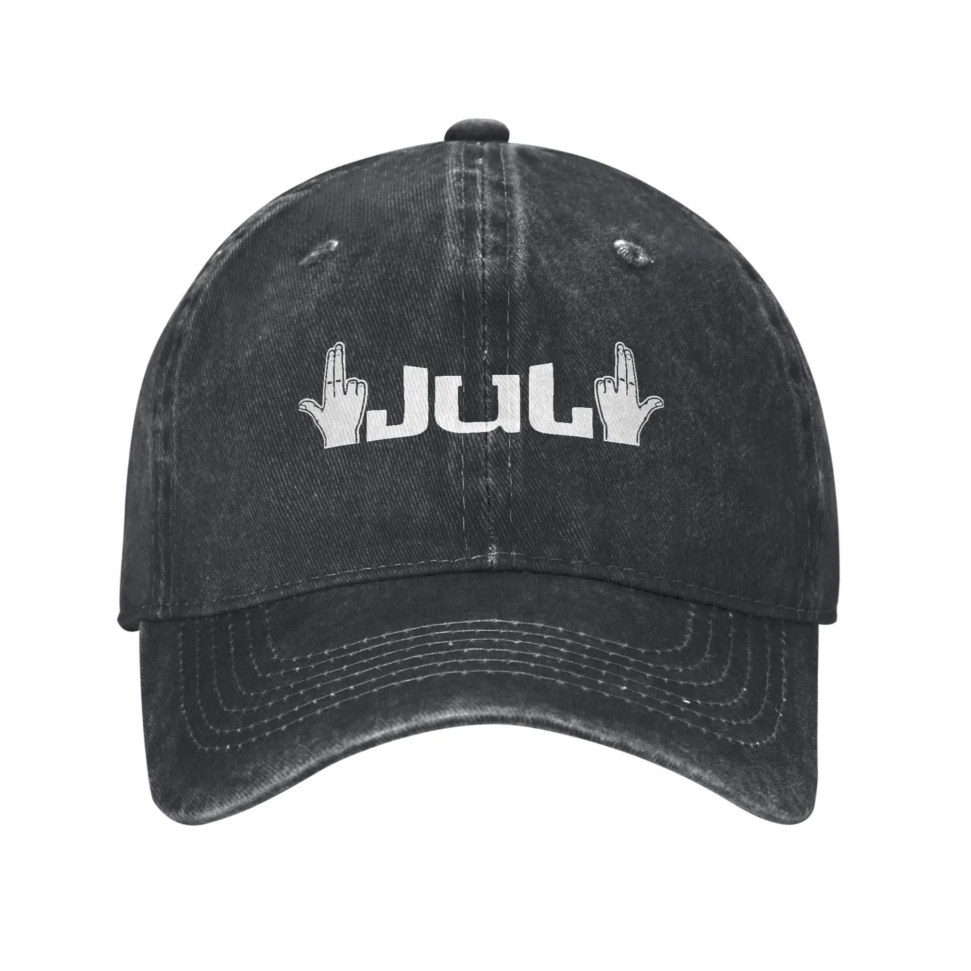 

aRapper Jul Baseball Cap Retro Distressed Washed Snapback Cap Unisex Style Outdoor Activities Gift Hats Cap One Size