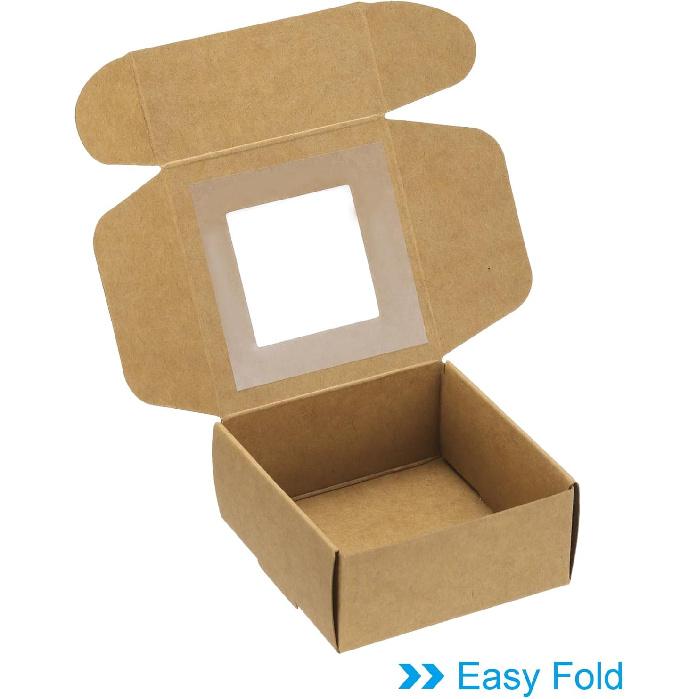 PATIKIL 8.5cm x 8.5cm x 3.5cm Κουτί Σαπουνιού από Χαρτί με Παράθυρο, Συσκευασία 20 Τεμαχίων για Σπιτικά Σαπούνια, Τετράγωνο Κουτί Δώρου για Γενέθλια Χριστούγεννα, DIY Χειροτεχνία,
