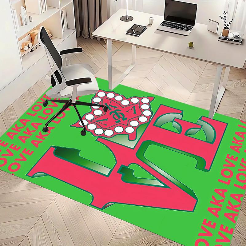 AKA Logo1 Printed Absorbent Washable Carpet, Non-Slip Bathroom Mats, Kitchen Rugs, Yoga Mat,Living Room Entrance, Camping Picnic Rugs