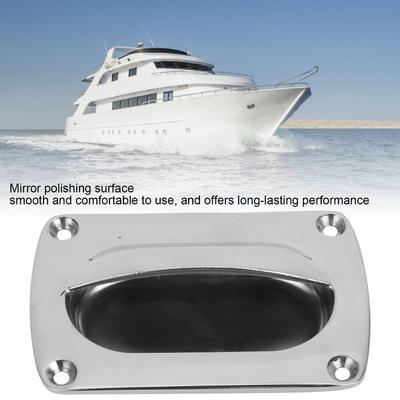 Lockers 304 Stainless Steel Flush Pull Handle 3.7 X 2.4in Silver Recessed Pull Sliding Door Hardware Yacht