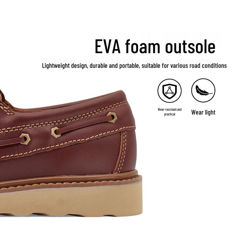 CAT Men's Retro Leather Casual Boat Shoes