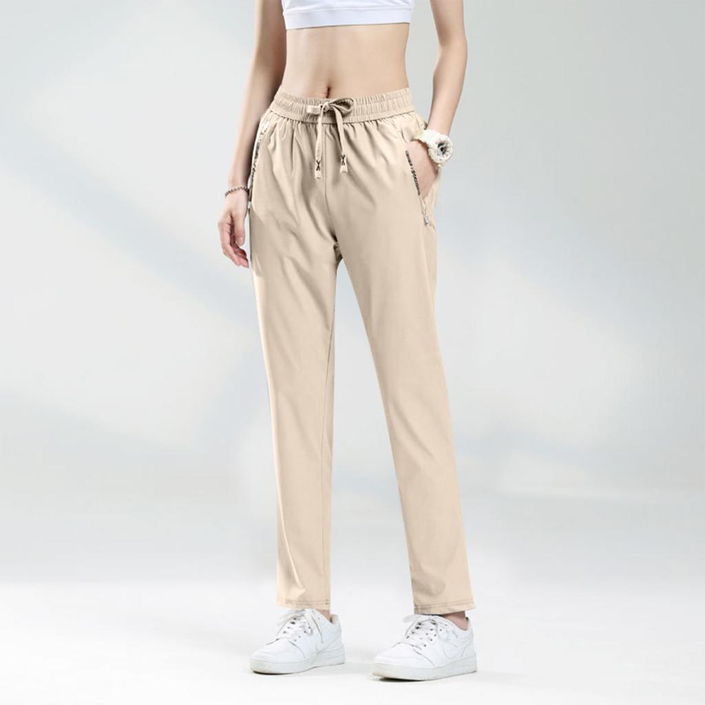 Women's Fashionable Quick-dry Leggings-style Solid-color Sports Trousers