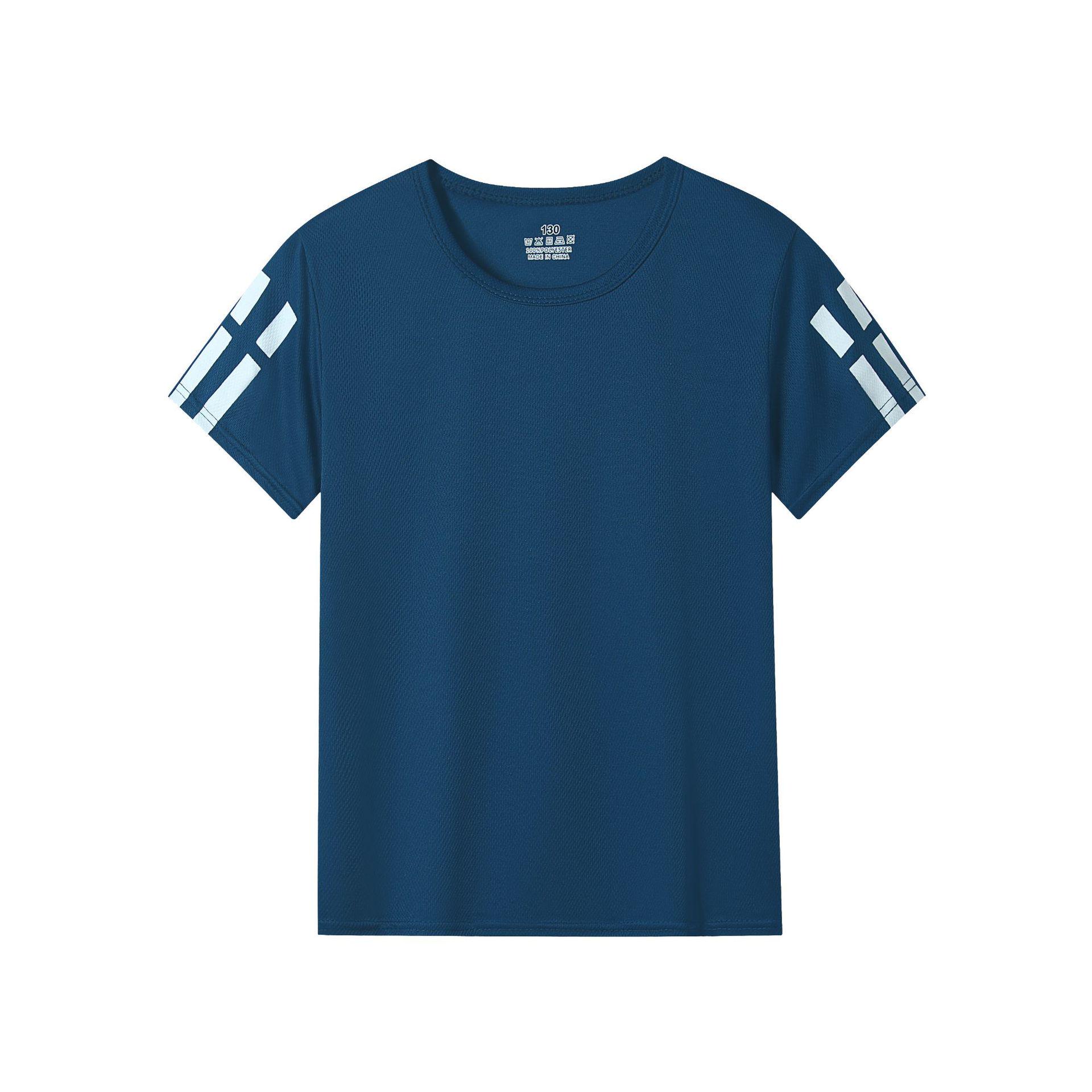 

Children s Quick-Dry Short-Sleeve Sports T-Shirt 120 темно-синього кольору