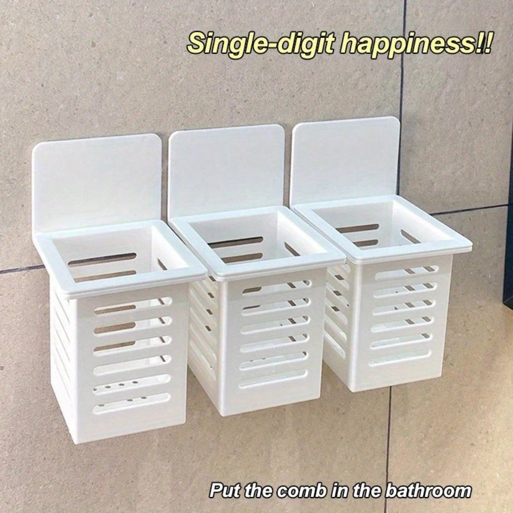 1pc of Wall-Mounted Toothpaste Holder with Drainage, Self-Adhesive for Storing Toothpaste and Toothbrushes