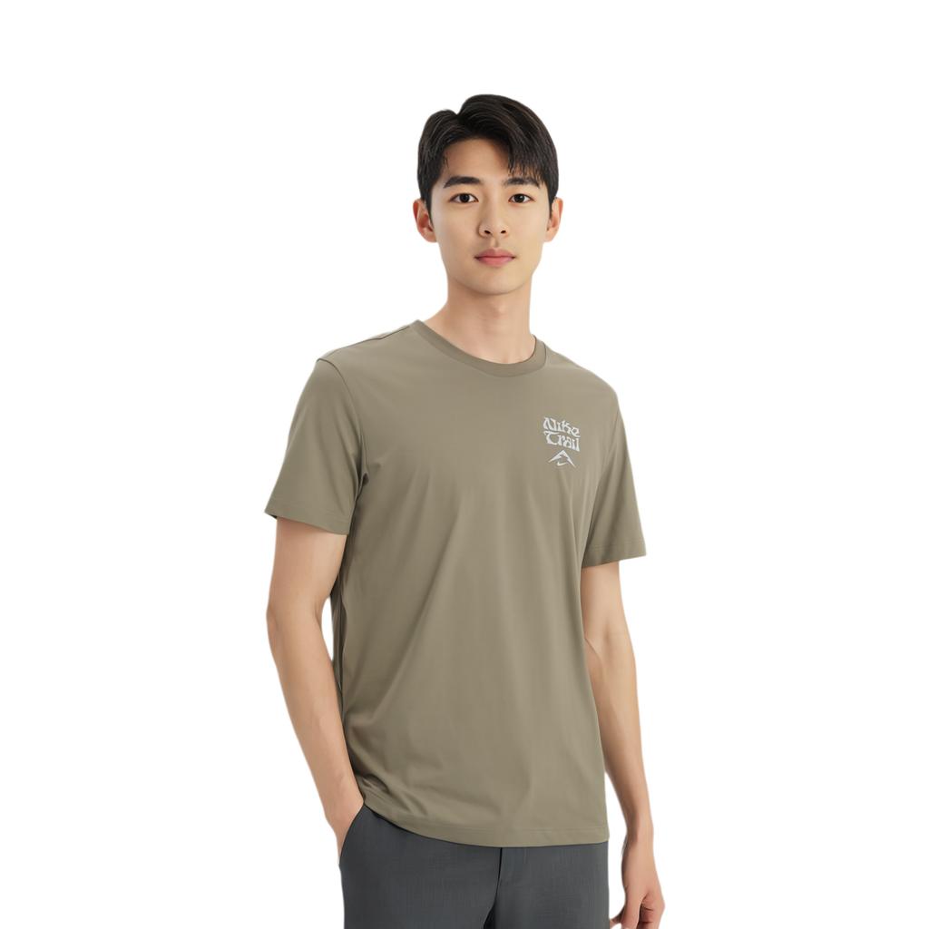 Nike DRI FIT Running T Shirt Men's Khaki FZ8055-247