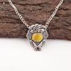 Gelber Katzenaugen-Edelstein 925 Sterlingsilber Schmuck Handgefertigte Kette Anhänger CP-6-44