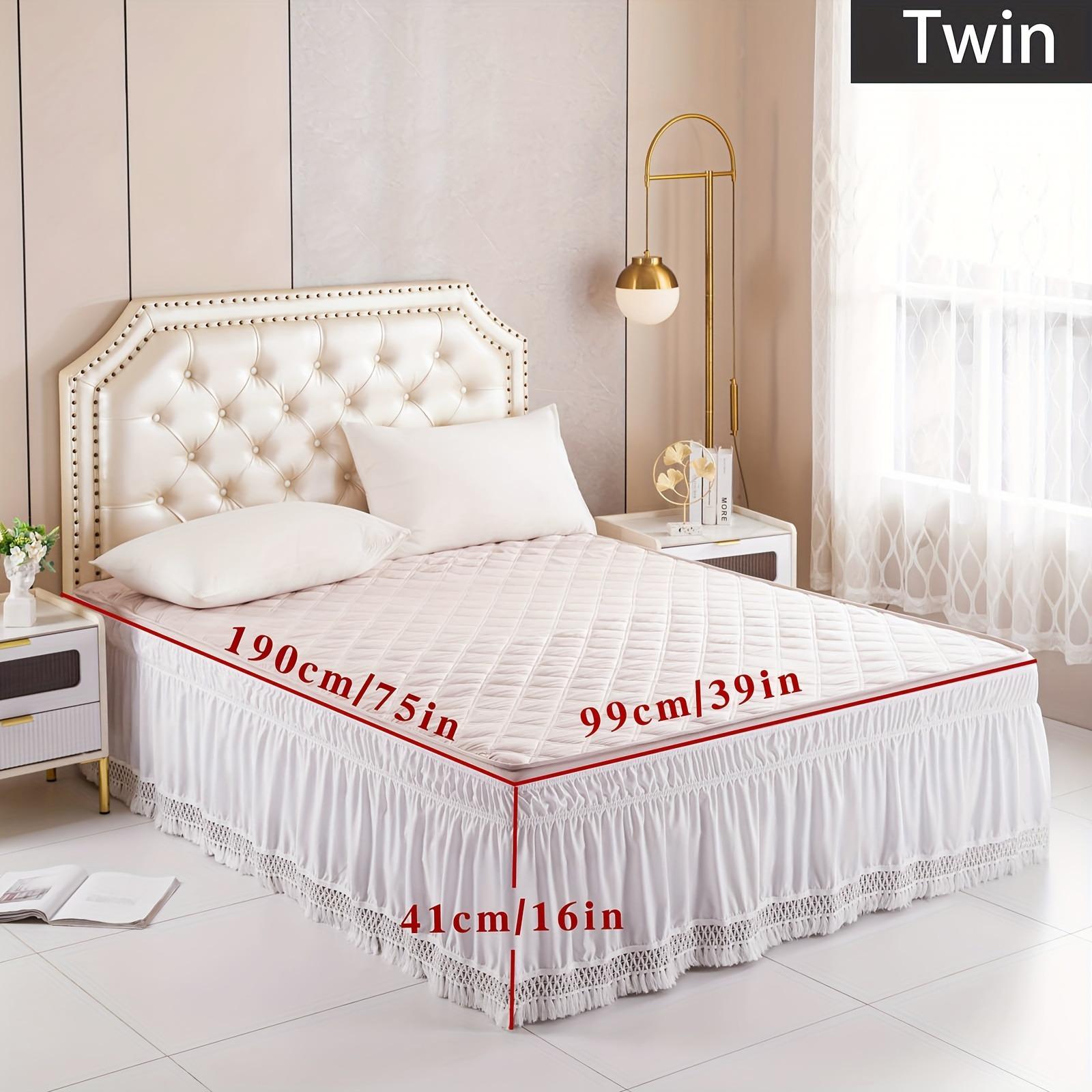

Bed Skirts Wrap Around Ruffled Lace BedSkirt Wrap Around Elastic Bed Skirts Without Bed Surface Twin Full Queen King Size Sheet