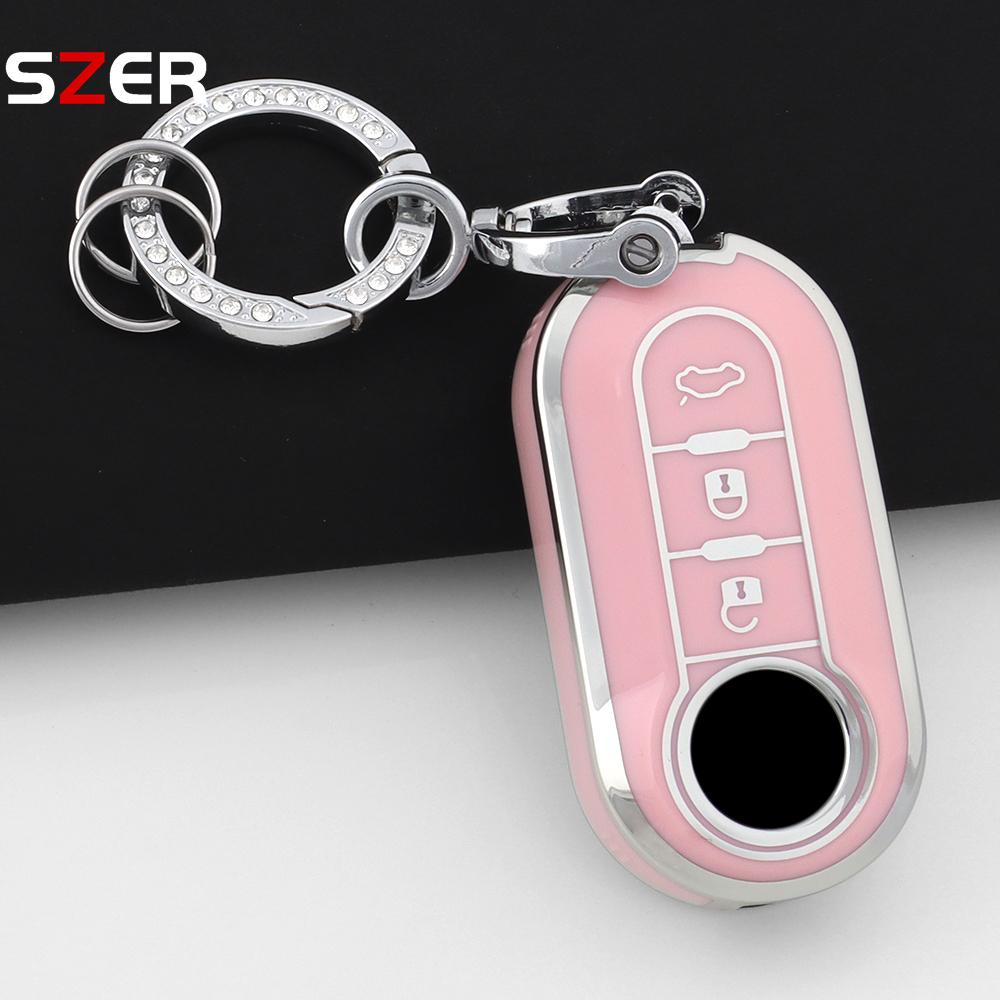 New Tpu Car Key Case Cover For Fiat 500 Ducato Panda 500L Punto Lancia Musa For Citroen Jumper For Peugeot Boxer Protected Fob