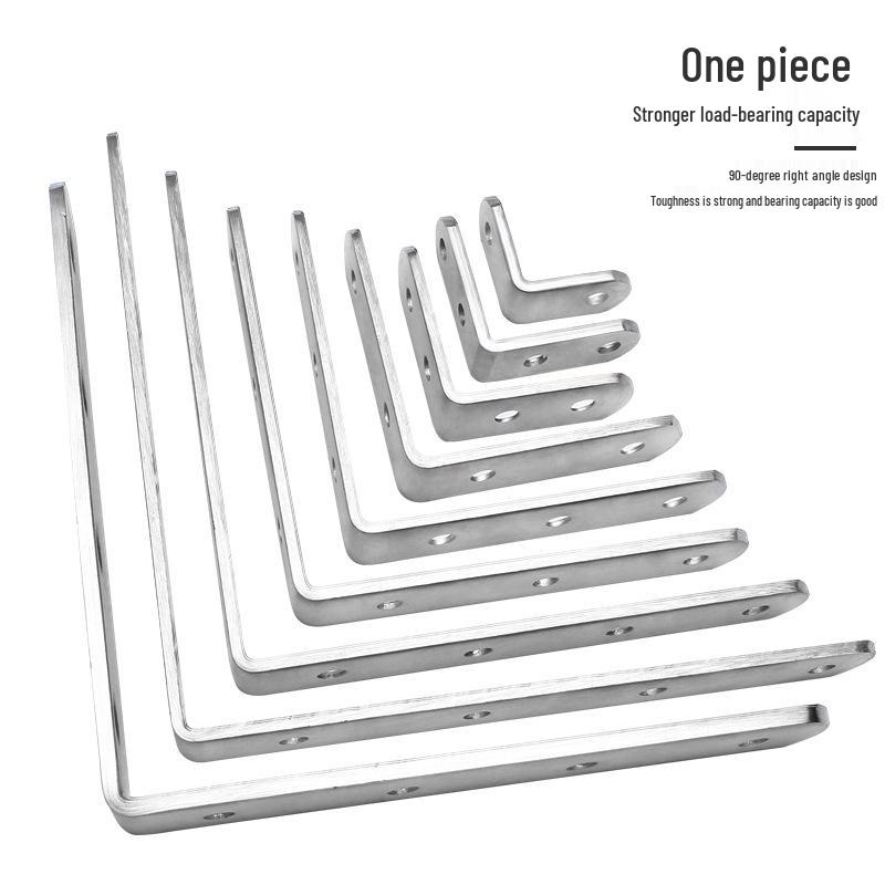 Thickened Stainless Steel 90° L-Shaped Bracket for Furniture and Shelves