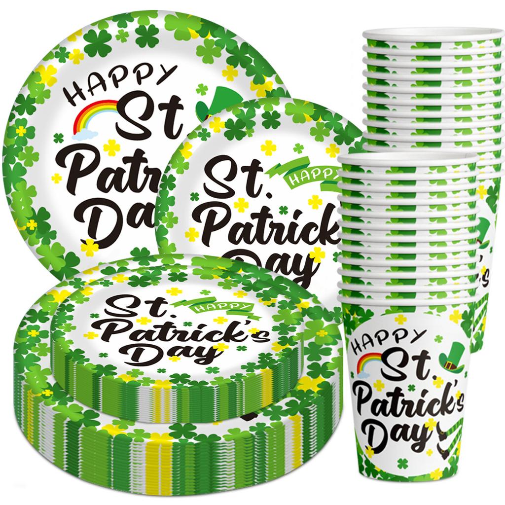 St. Patrick'S Day Children'S Party Party Arrangement Paper Cup Plate Knife Fork Spoon Set