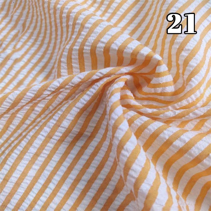 

50x140cm Thin Seersucker Plaid Fabric for Children Clothing Dress Shirts Pants Tablecloth Curtain DIY Sewing Stripe Cloth Summer 50X140cm