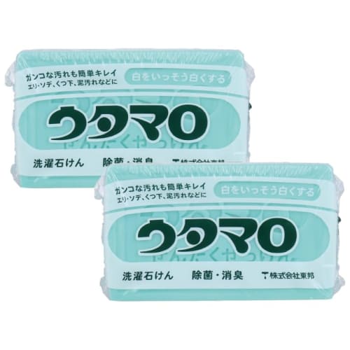 

Utamaro Laundry Bar Soap, 133g x 2, Foaming Soap, Easily Cleans Stubborn Stains, Surfactant-Free, Phosphate-Free