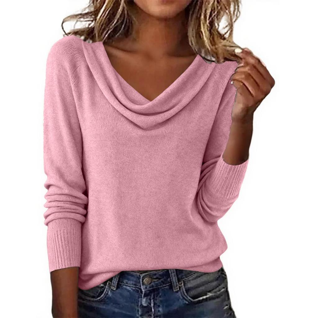 2025 Autumn/Winter European and American Versatile Solid Color High Neck Loose Sweater