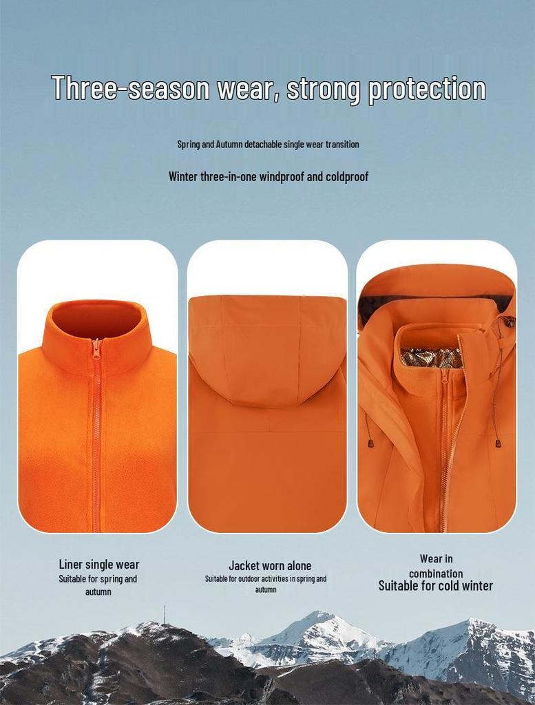 Women's 3-in-1 Windproof Waterproof Fully Sealed Logo Workwear Jacket