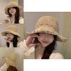Stylish Ins Flower Foldable Straw Hat For Women Summer Beach Sun Protection