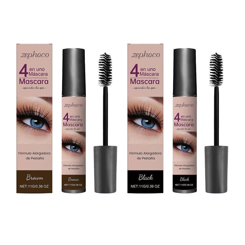 Zephoco Mascara Natürlicher Schwung Volumen Definierend Glatt Leichtes Augen Make-up Wasserfest Wischfest Verlängernd 3D-Effekt