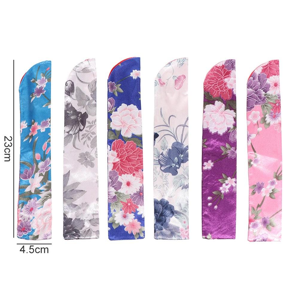 2pcs Elegant Folding Fan Pouch Retro Brocade Fan Bag Folding Hand Fan Bag Festival Gifts