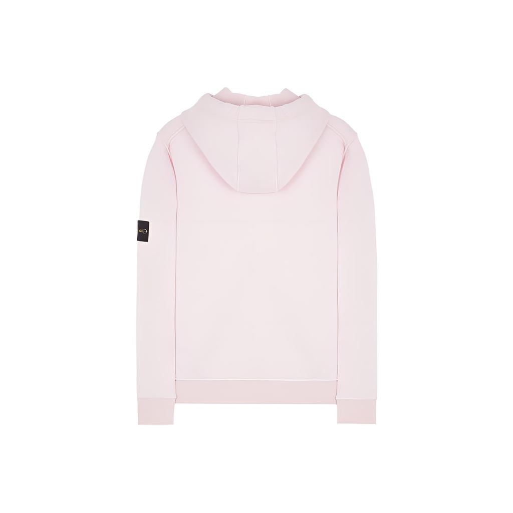 Stone Island Ss24 Spring Autumn Classic Logo Zip Hooded Long Sleeve Sweatshirt Unisex Sweatshirt Light-Pink 801564251-V0080