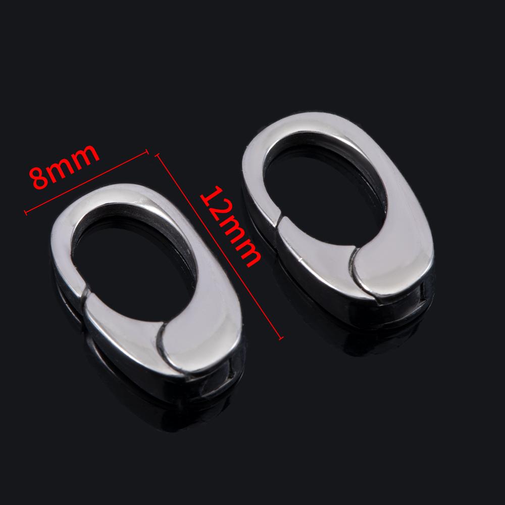 2pcs/1pc No Fade Stainless Steel Spring Lobster Clasp Oval Clasps for Keychain Keyring Carabiner Key Holder DIY Jewelry Making