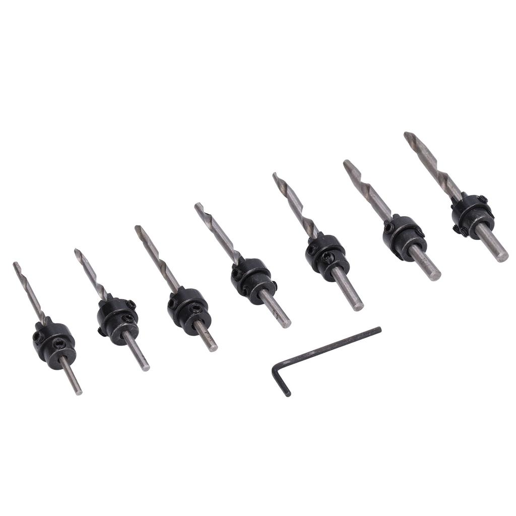 8 Teile/satz Kegel Senker Bit Schraube Set High Speed Stahl Holz Pilot Loch für Woods