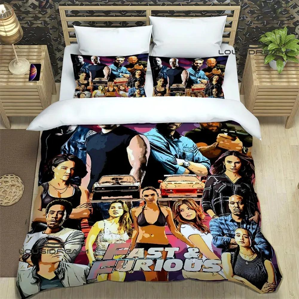Set da letto stampato Fast & Furious set di biancheria da letto squisito set copripiumino copriletto set da letto lusso regalo di compleanno