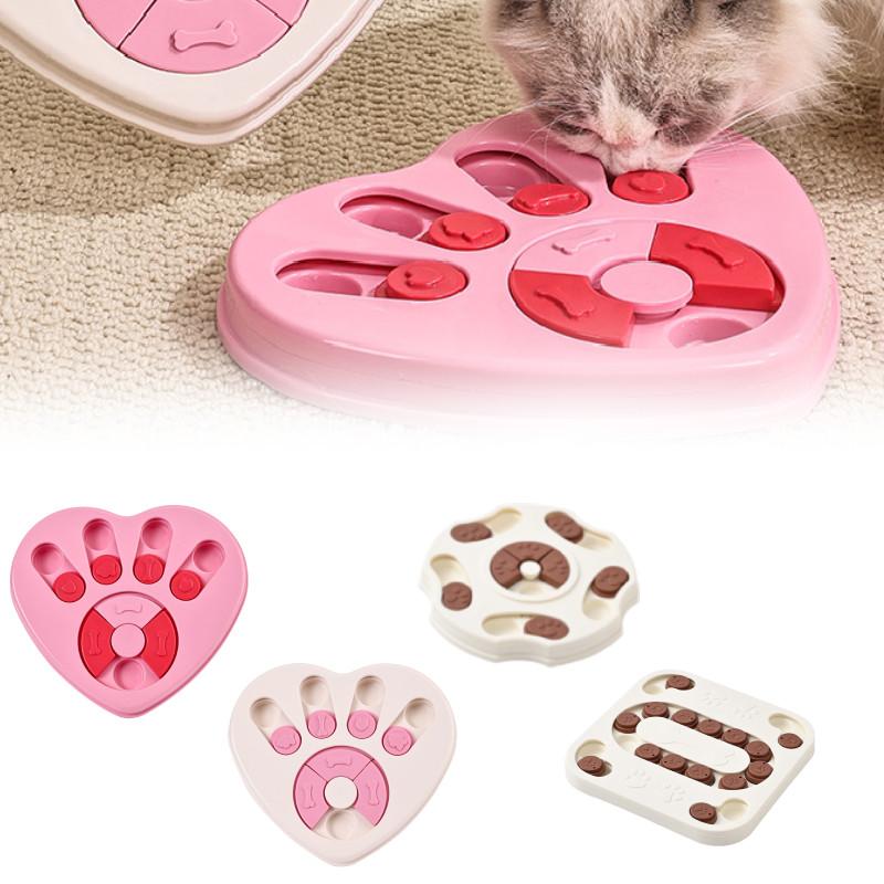 Toy Puzzle Dog Heart Shaped Square Slow Eating Bite Basin Pet Fun Interactive