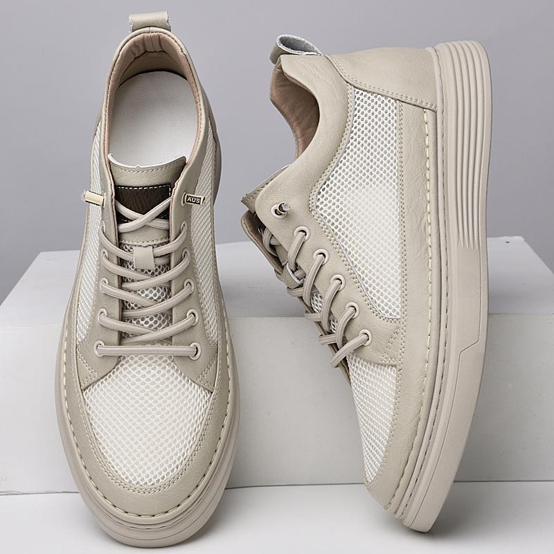 Fashion Lace Up Outdoor Running Shoes Hollow Out Man Flats Casual Sports Shoes for Men Lightweight Mens Sneakers Breathable Skate Shoe