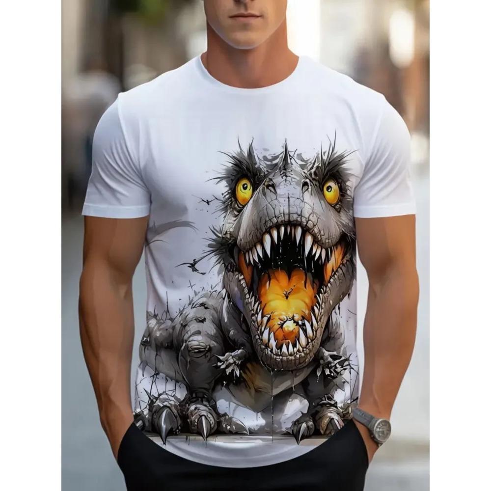 Fashionable Soft Comfortable Breathable Summer Men's T-shirt Colorful Retro Pattern Casual Sports Versatile Short Sleeved T-shirt