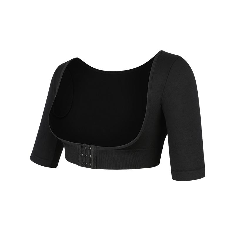 

XL-3XL Женский сексуальный утягивающий топ с застежкой спереди Бюстгальтер Push Up Компрессионный утягивающий топ с коротким рукавом и поддержкой спины Корректирующее белье Корсет 3XL чёрный