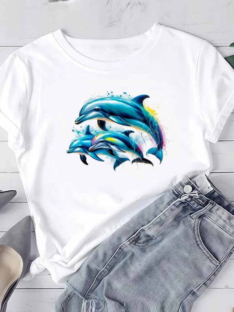 (Asian Size) trend lovely style Short Sleeve Tee Clothing T Shirt Woman Women Fashion Top Print Female Graphic T-shirts