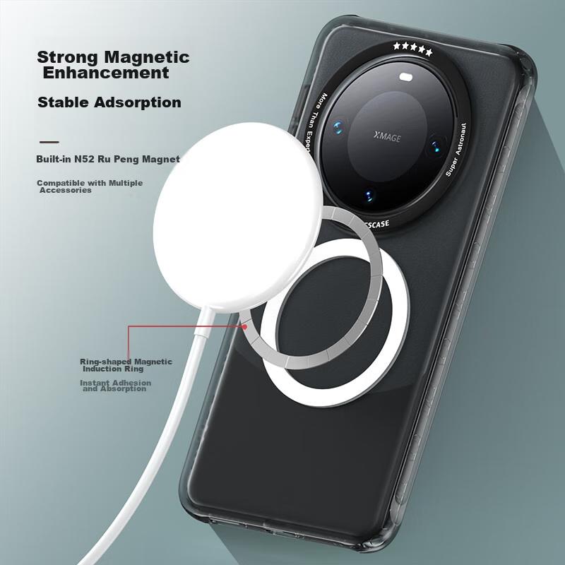 Huawei Mate60Pro/Pro+ Phone Case, Magnetic Full Coverage Shockproof Matte Frosted Hard, Ultra-Thin Simple High-End Business Outer Case, Elegant Black