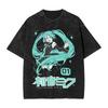 2026 Hot Sale Summer Japanese Anime Hatsune Miku Vintage Washed T Shirt Men Women Oversized Streetwear Graphic Tees Casual Cotton Tops Short Sleeve