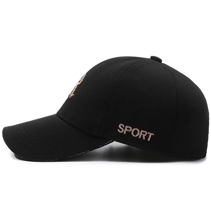 Boné de beisebol com aba curva, novo boné bordado tridimensional com letra R para homens e mulheres, casual, simples e versátil, com parte superior rígida