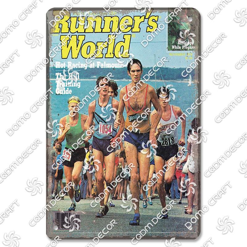 Run Race Poster Metal Plate Runner Run With Your Heart Running Shoes Metal Tin Signs Retro Wall Decor Club Gym Living Room Home
