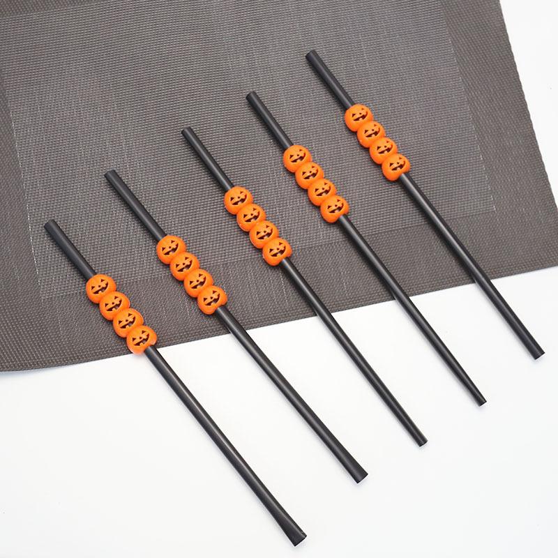 Halloween Decorations, Bars, KTV Restaurants, Halloween Decorations, Pumpkin Straws, Halloween Straws, Party Supplies