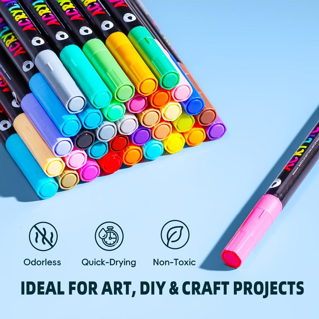 48/24/1 Colors, Dual Head Dual Color, Waterproof, Non-toxic, Odorless, Marker Pen, Office Supplies, Book Markers, Hand Drawn