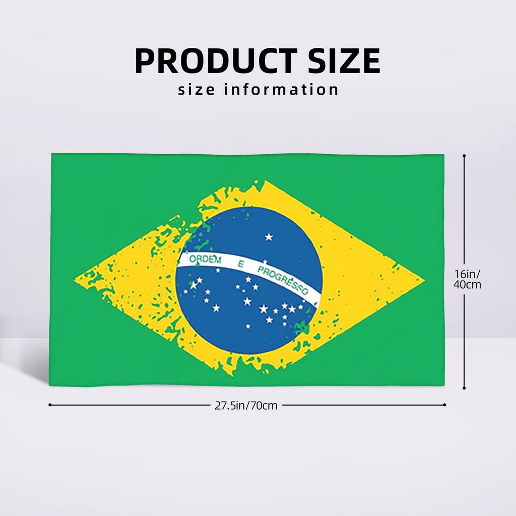 Flag of Brazil Soft Face Towel Quick Dry Pool Bath Cotton Towels Absorbent Quick