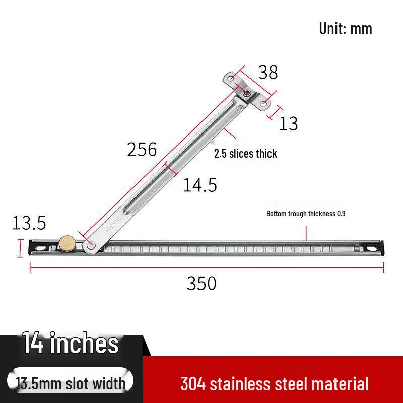 Rongyu 304 Stainless Steel No-Drill Window Stay