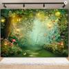Fantasy Wonderland Jungle Mushroom House Fairy Tale Magic Photography Background Children's Birthday Party Decoration Background