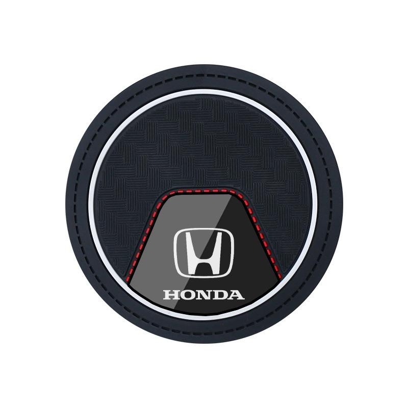 2pcs Car Interior Coasters Water Cup Slots Non-Slip Mat Drink Pads For Honda Civci FIT Jazz Accord Prelude CRV 5th City CRZ HRV