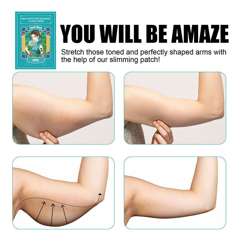 South Moon 1 Pack/12pcs  Herbal Thin Arm Patch Shaping Patch Arm Slimming Patch Beauty Arm Massage Firming Patch