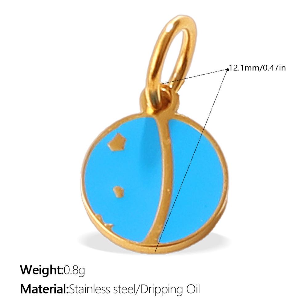Niche Gold Star Moon Sun Planet Pendant Fashion Versatile Oil Drip Diamond Personalized Accessories