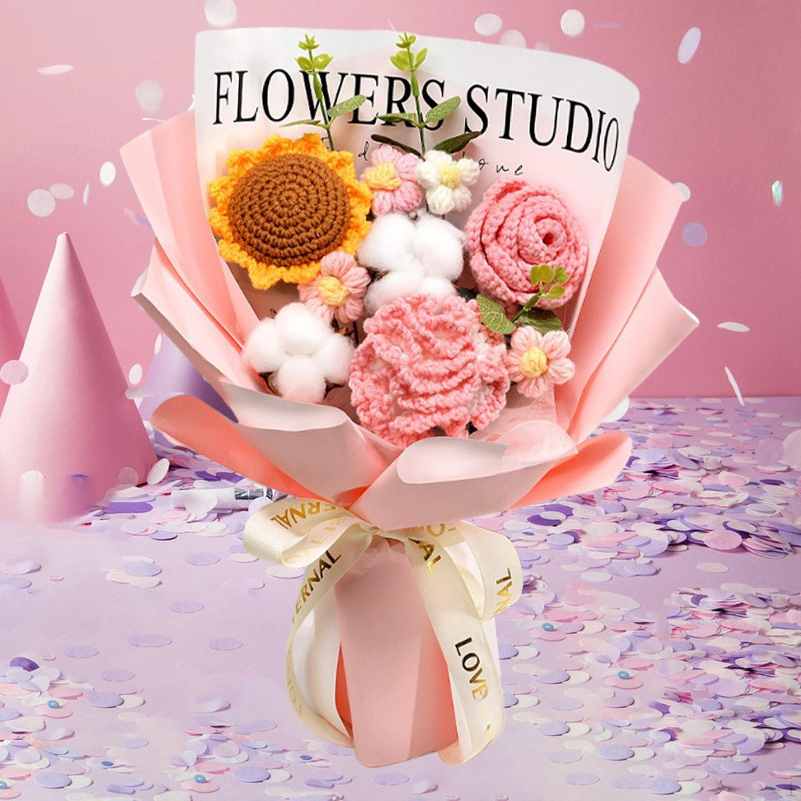 

Букет искусственных цветов ручной работы, Подарки на День матери, Праздничное украшение для дома розовый