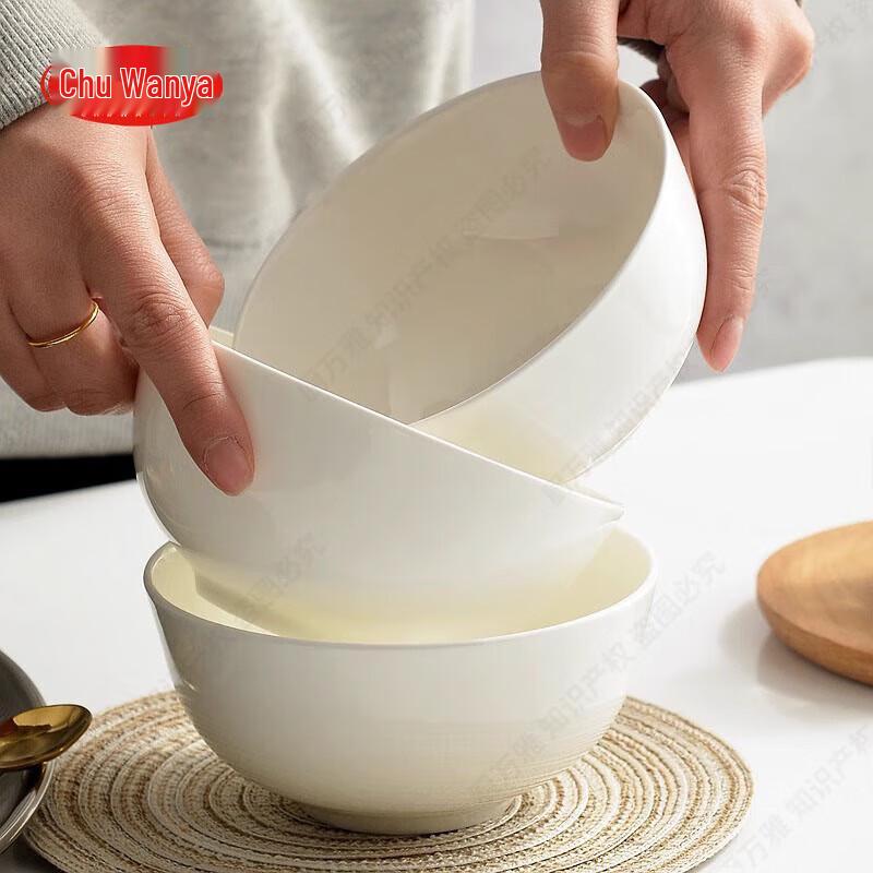Белая сервировочная миска из костяного фарфора Jingdezhen 8 inch