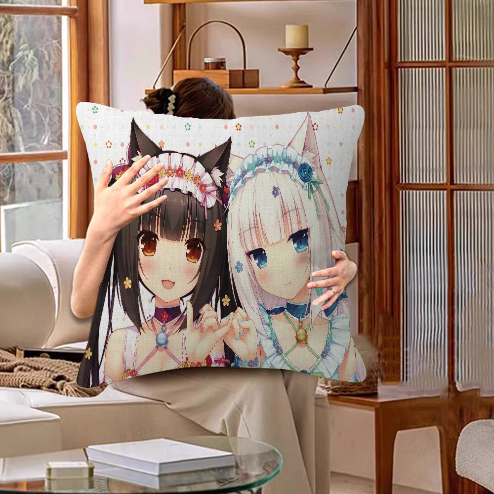 Cartoon Nekopara Pillow Anime Pillow Sofa Bed Head Pillow Cover Cushion Cover 45x45 Cm Fashion