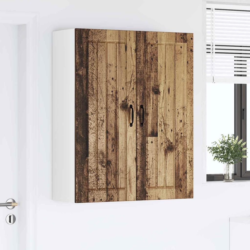 Wall Cabinet LUCCA Reclaimed Wood 80 X 31 X 100 Cm Wood Based Panel